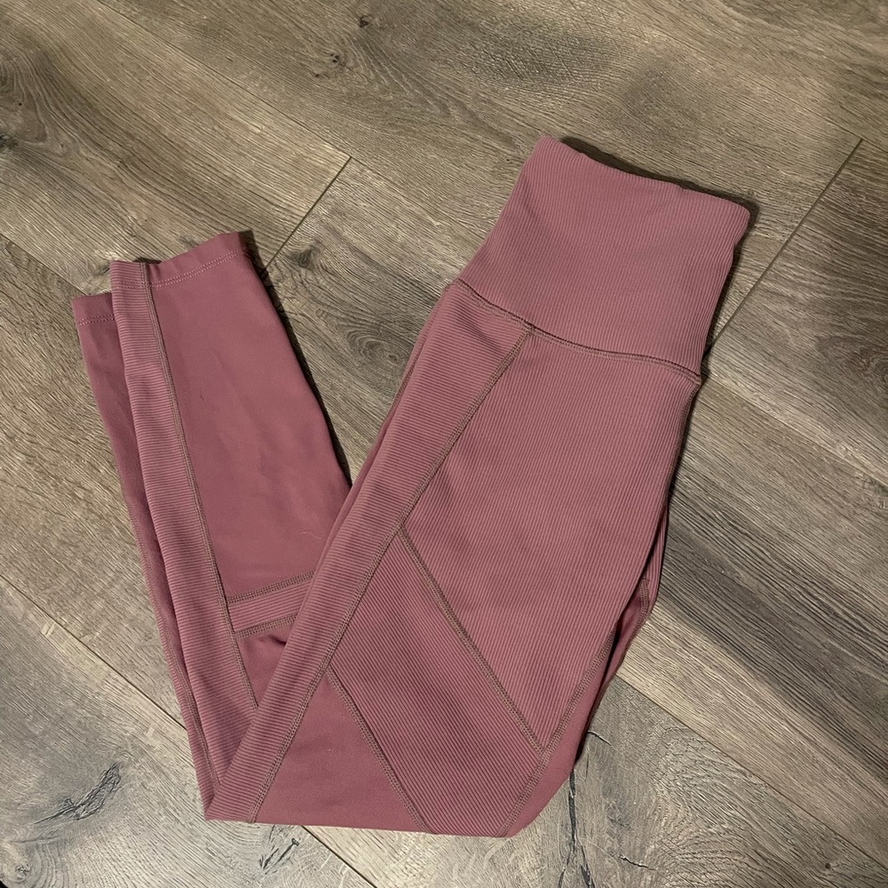 Moto Ribbed High Waist Ankle Leggings